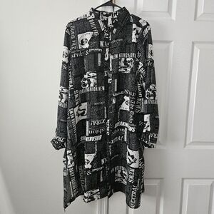 Artsy Black Shirt Dress